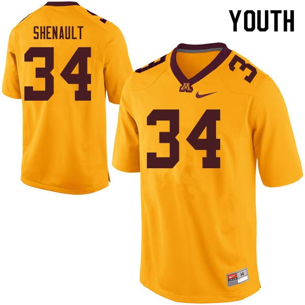 Youth #34 Antonio Shenault Minnesota Golden Gophers College Football Jerseys Sale-Gold